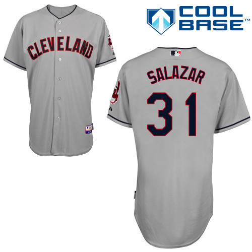 Danny Salazar #31 MLB Jersey-Cleveland Indians Men's Authentic Road Gray Cool Base Baseball Jersey